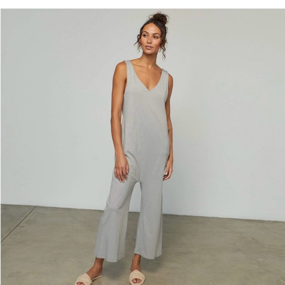 NEW LUNYA Restore Romper in Ambient Grey Heather
